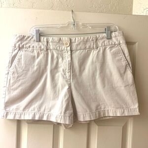 LOFT Cream The Riviera Shorts Classic Cotton Blend